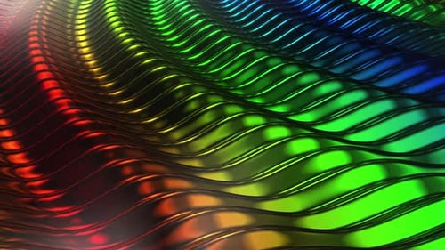 Colorful Seamless Abstract Fluid Metallic Waves Background Loop