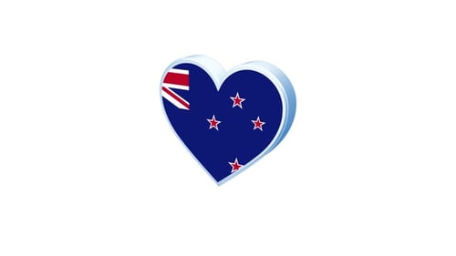 Rotating 3D Heart with New Zealand Flag Animation