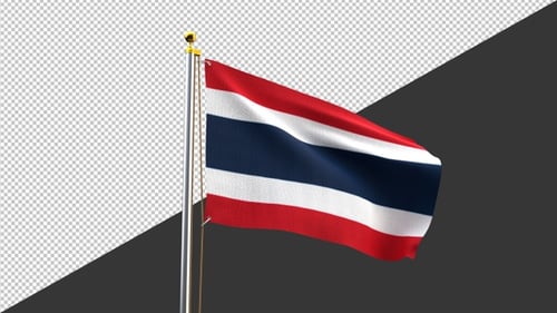Realistic Thailand Flag Waving Seamless Animation