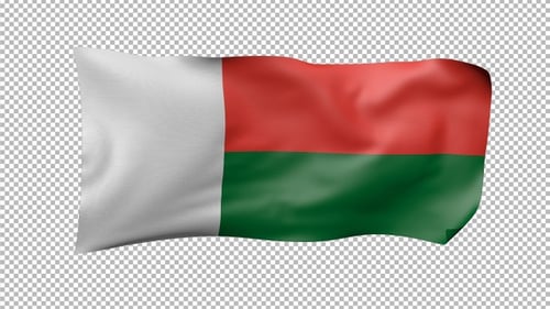 Madagascar National Flag Waving Animation
