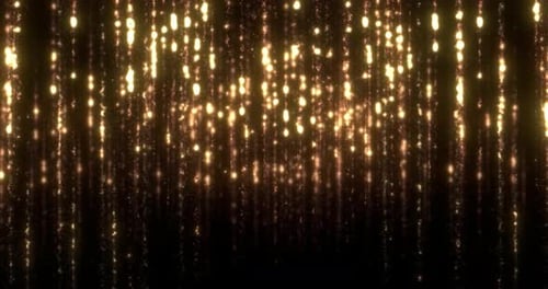 Golden Shimmering Light Particle Rain Celebration Background