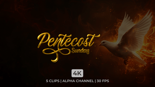 Animación de texto con letras del domingo de Pentecostés