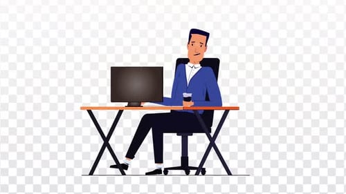 Office Man Character | Alpha Channel