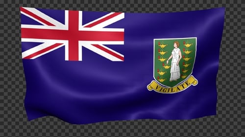 Realistic Waving Flag of British Virgin Islands