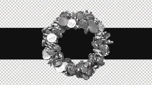 3D Silver Coins Forming a Continuous Circular Loop