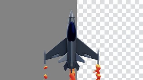 3D Animation of High Speed ​​Aerial Maneuverable Fighter Jet | Alpha Channel