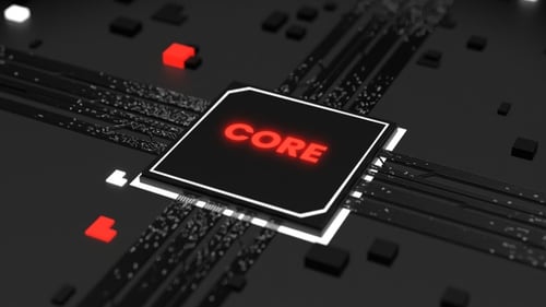 Animação 3D do processo de CPU e da computação da informação