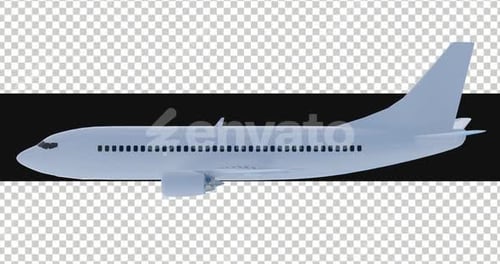 Animated 3D White Airplane Moving Transparent Background
