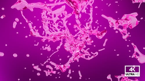 Fluid Pink Heart Splash Effect