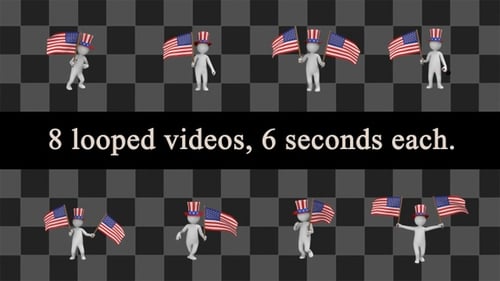 Patriotic 3D Character American Flag Animation Pack