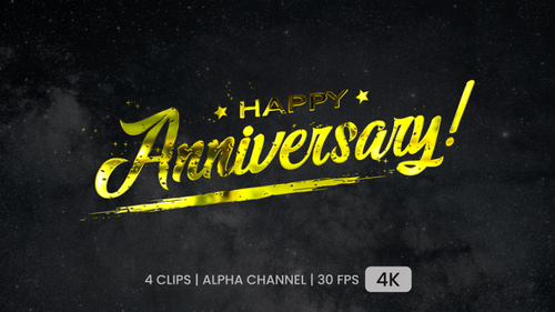 Happy Anniversary Text Animation
