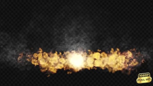 Ground Fire Burst with Realistic Smoke Effect