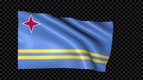 Realistic Waving Flag of Aruba Animation