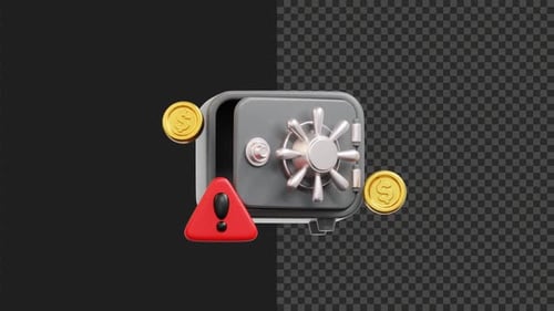 3D Empty Safe Animation Transparent Background
