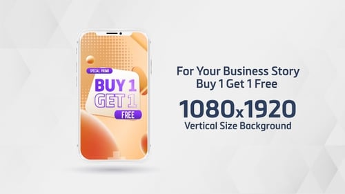 Buy 1 Get 1 Free discount Vertical Animation Orange Background