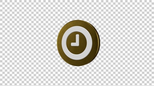Time Icon Rotating Golden