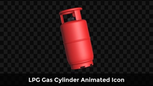 Red Gas Cylinder Propane Tank Rotating Animation