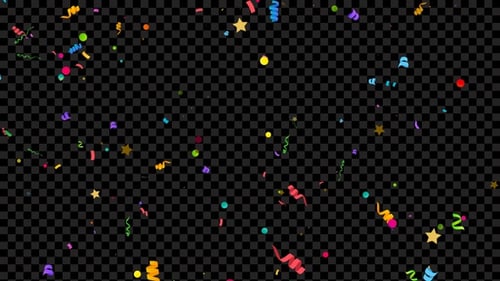 Colorful Confetti Flying Overlay Alpha Loop V2