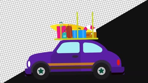 Travel Car cartoon Animation | Alpha