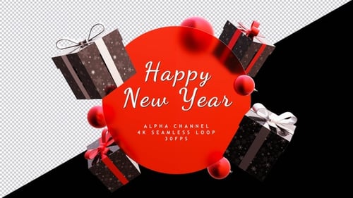 Animated Christmas Gift Boxes and Ornaments Background