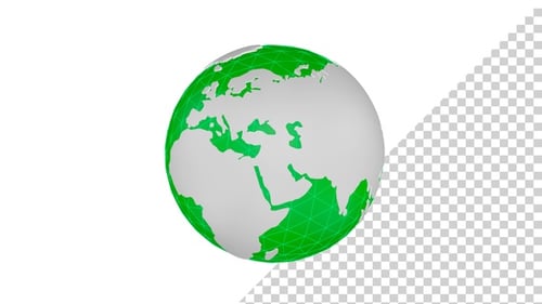 3D Globe Seamlessly Rotating Green