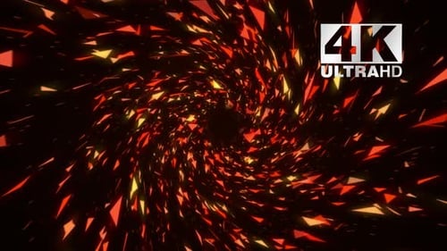Abstrakter, stilvoller bunter Dreiecks-Spiralwirbel, 4K-Partikelbewegungshintergrund