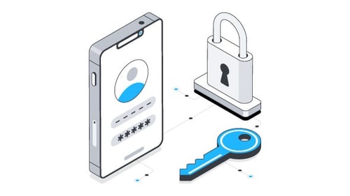 Mobile App Security Isometric Animation Alpha Channel