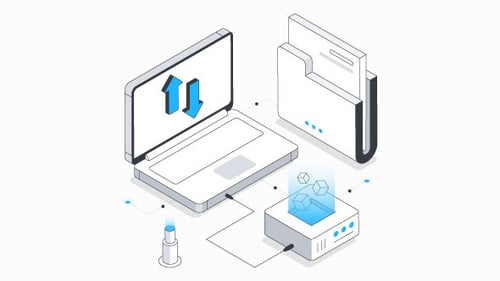 Data Transfer Isometric Animation Alpha Channel
