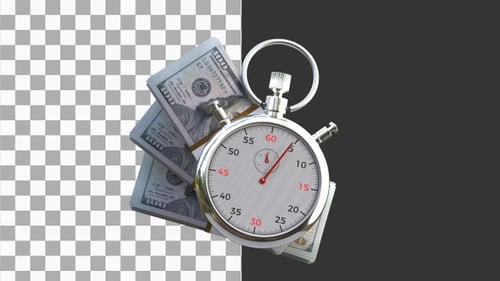 3D Animation of Quick Loan Time Money Investment | Alpha Channel