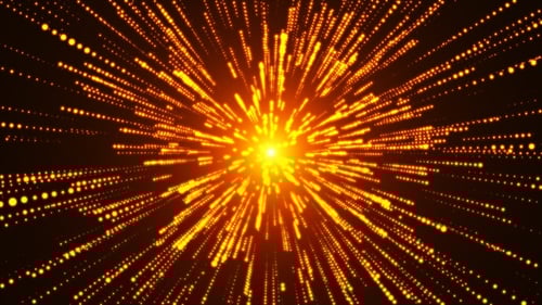 Abstract Golden Particle Burst Loop Background