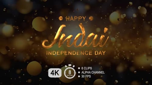 Happy India Independence Day Text Animation