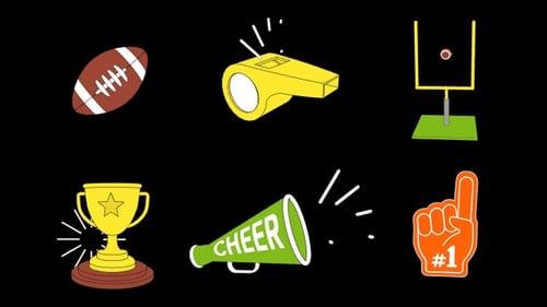American-Football-Ikonen auf Alpha