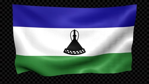 Lesotho Flag Waving