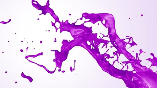 Dynamic Purple Paint Splatter Fluid Animation with Alpha Channel
