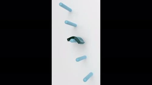 Translucent Fluid Shape Sliding Animation on Abstract Pegs