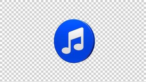3D Spinning Music Note Icon