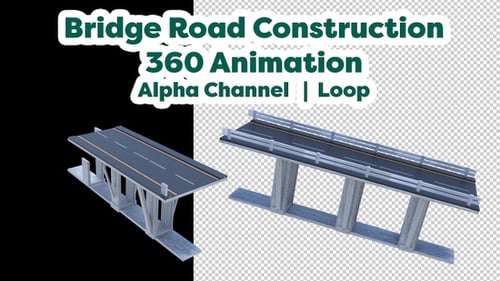 High Way Bridge Road Under Construction Animation 04