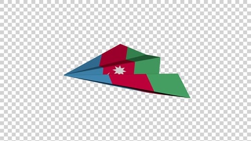 Avion en papier avec drapeau de l'Azerbaïdjan