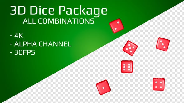 Rolling Red Dice Animation with Alpha Channel, Backgrounds Motion ...
