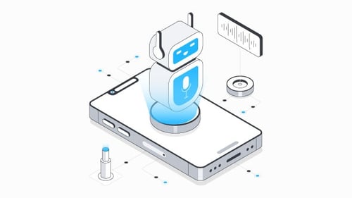 Ai Voice Assistant Isometric Animation Alpha Channel