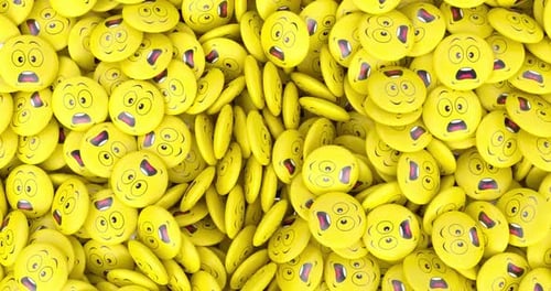 3D Animated Surprised Emoji Face Fill Transition