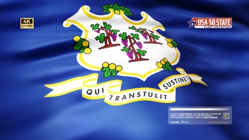 Waving Flag of Connecticut State Animation