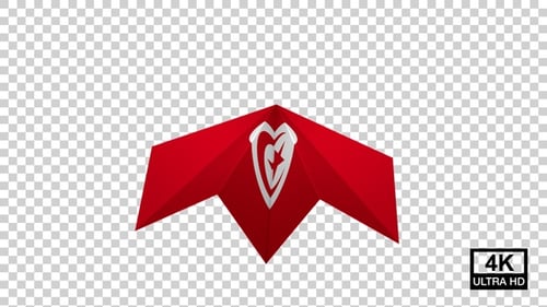 3D Origami Heart Unfolding Logo Animation