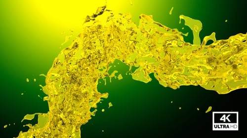 Dynamic Yellow Liquid Splash And Flow Transition