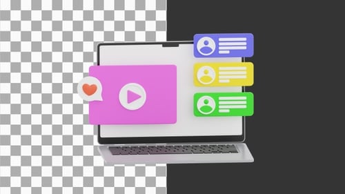 3D Animation of Clicking on Engaging Video Content | Alpha Channel