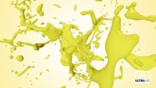 Fluid Lime Green Paint Splash Reveal with Alpha Channel
