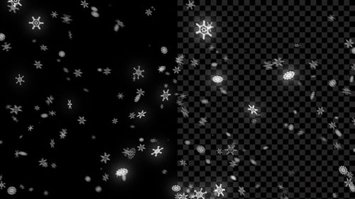 Glowing Geometric Snowflakes Falling Holiday Animation