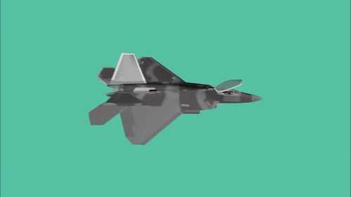 Military F-22 Raptor Fighter Jet Rotating 3D Animation