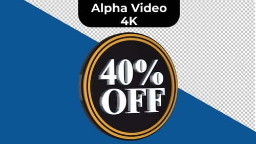 40 Percent Off Spinning Discount Badge Animation