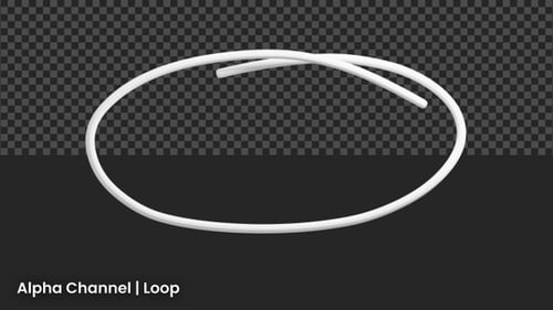 3D Round Line Outline Animation | Alpha Loop